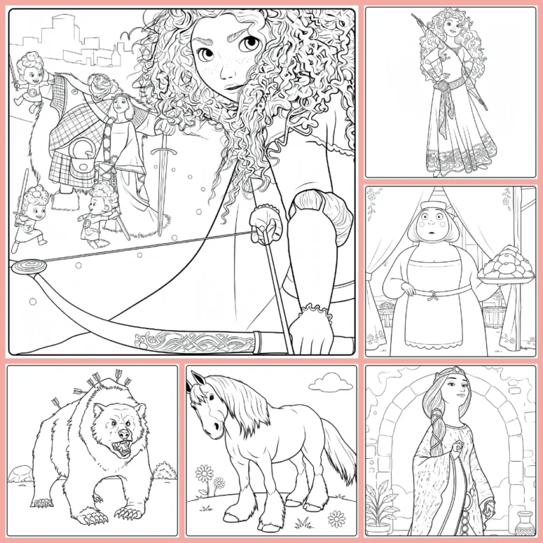 brave coloring page collection cover image