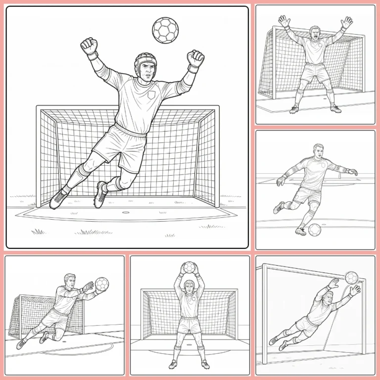 Goalkeeper coloring page collection cover image
