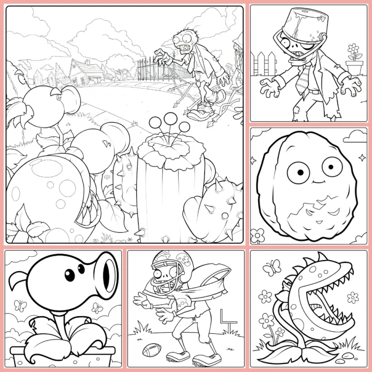 Free Plants Vs Zombies Coloring Pages to Print (PDFs) cover image
