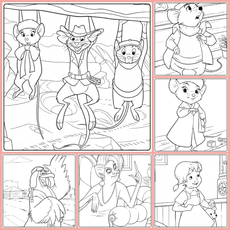 the rescuers coloring page collection cover image