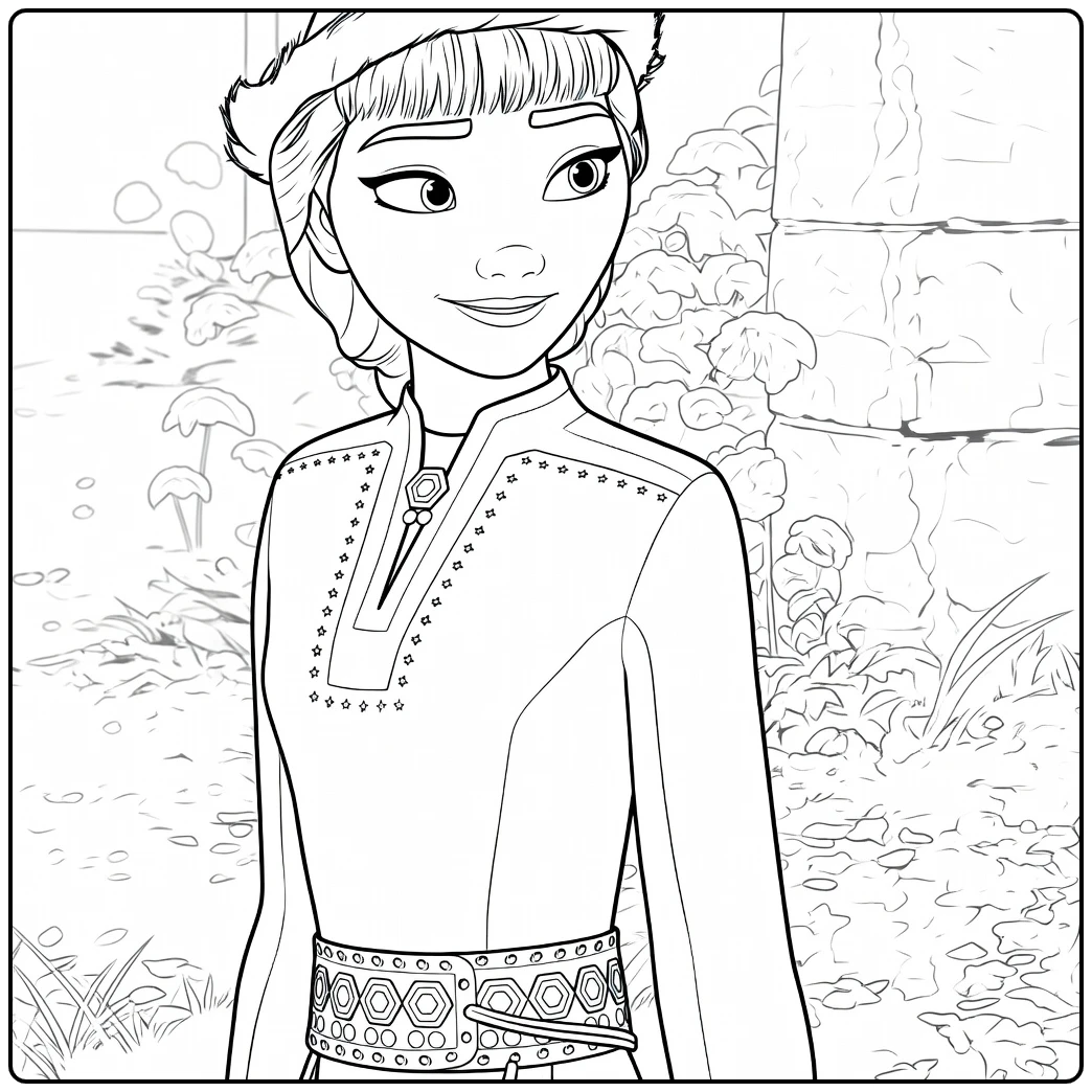Honeymaren coloring page with stars and traditionele kleding