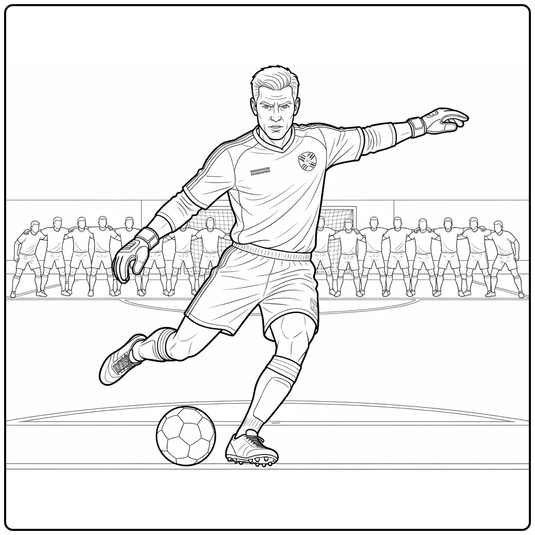 Jose Luis Chilavert Keeper Kick coloring page