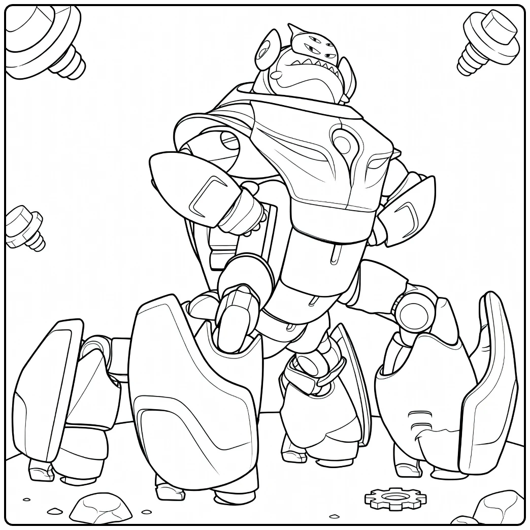 Lord Grigon Robot Monster Drawing coloring page