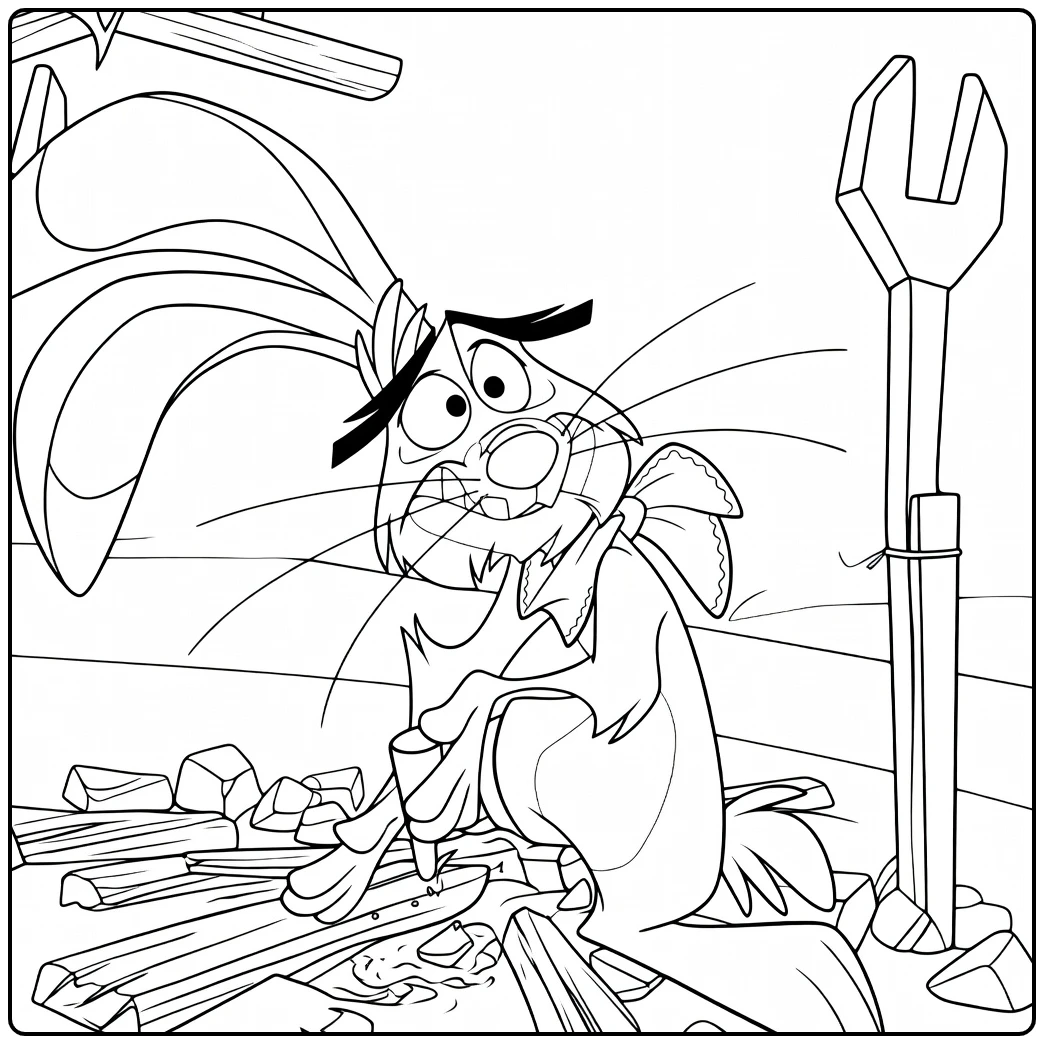 lucky jack coloring page angry haas in the stal