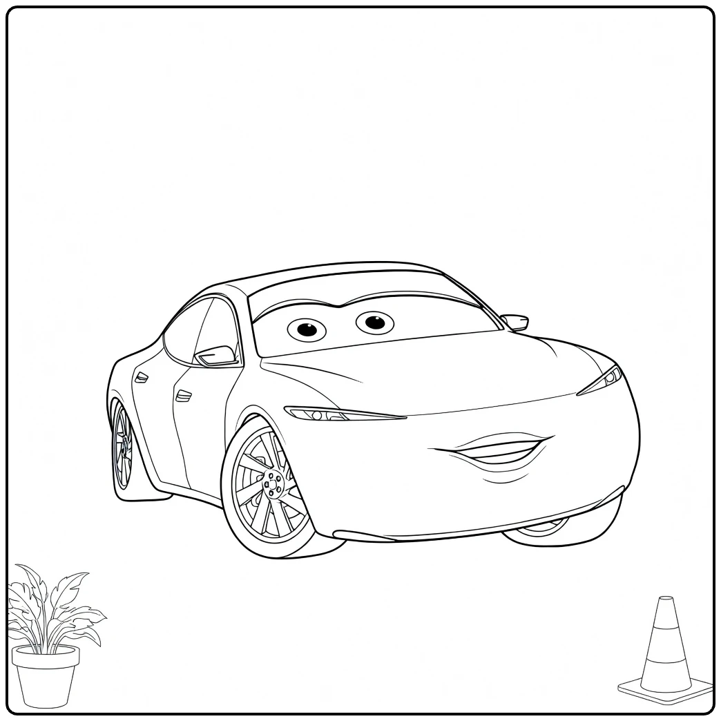 Natalie Certain coloring page car with face and plant