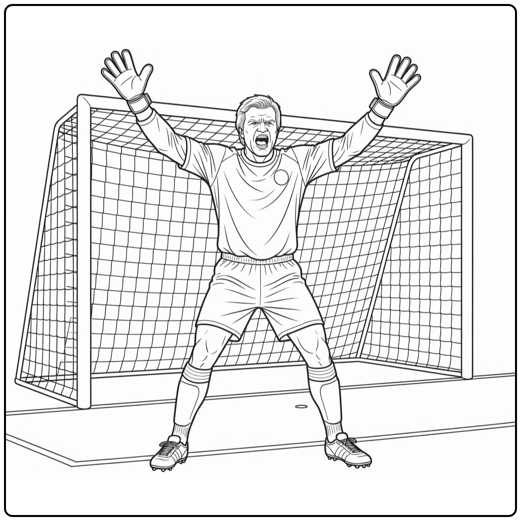 Oliver Kahn Intense Keeper for Goal coloring page