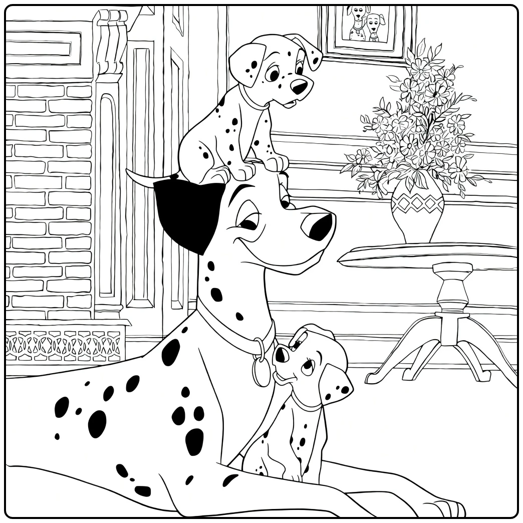 one Hundred and One Dalmatians Dalmatirs coloring page