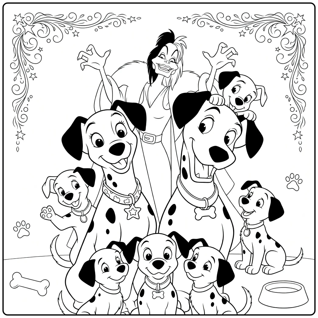 one Hundred and One Dalmatians for Kids coloring page