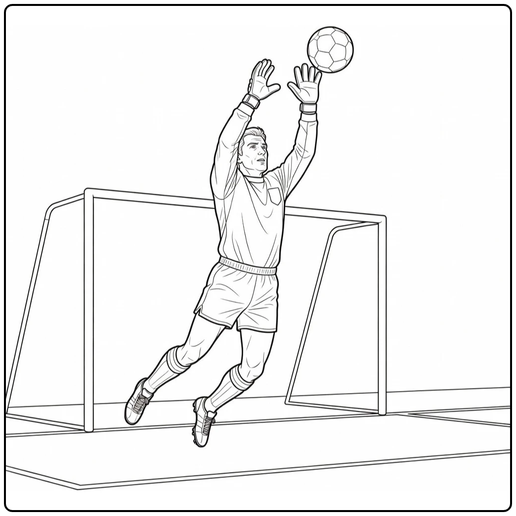 Peter Shilton English Goalkeeper in Action coloring page