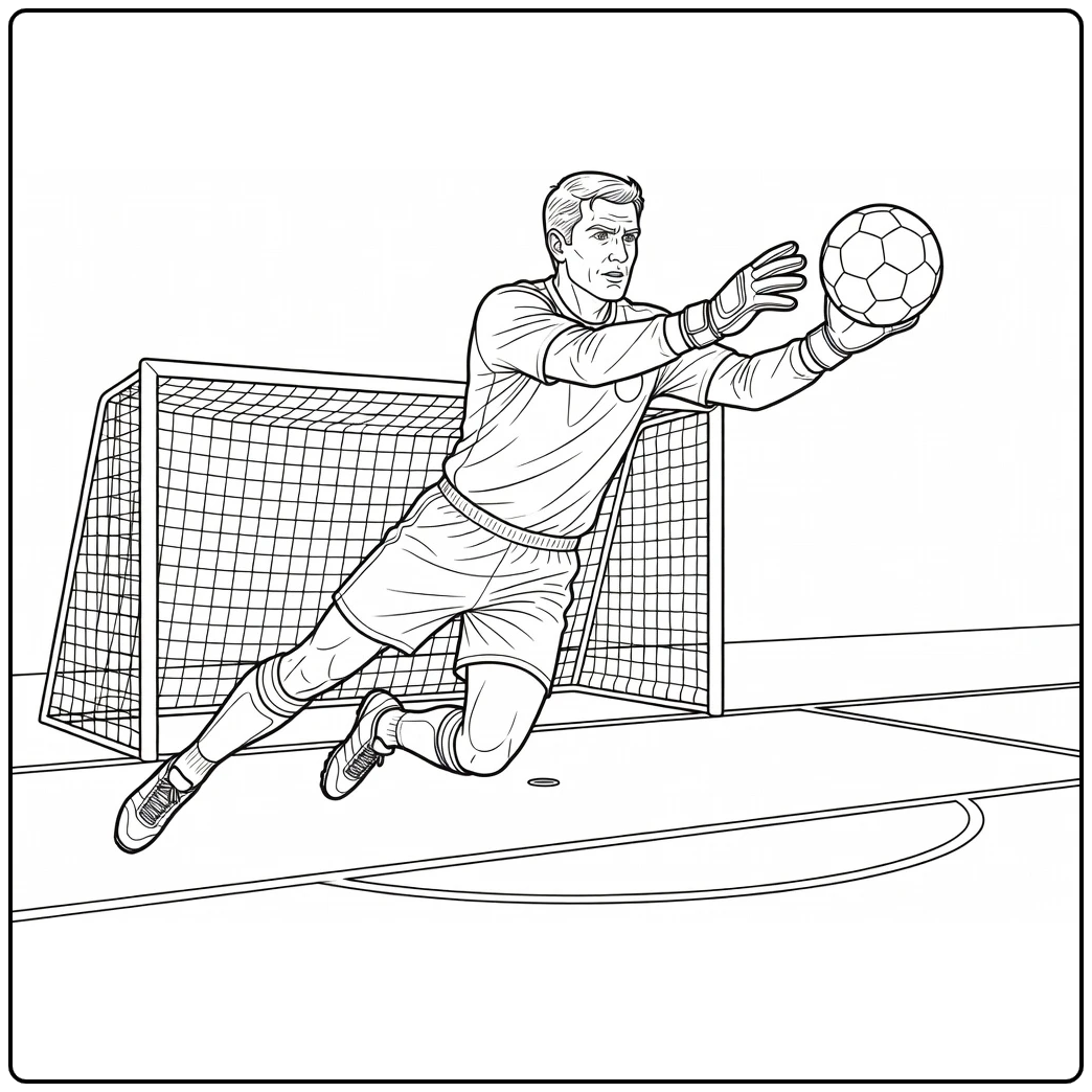 Walter Zenga Italian Goalkeeper in Action coloring page