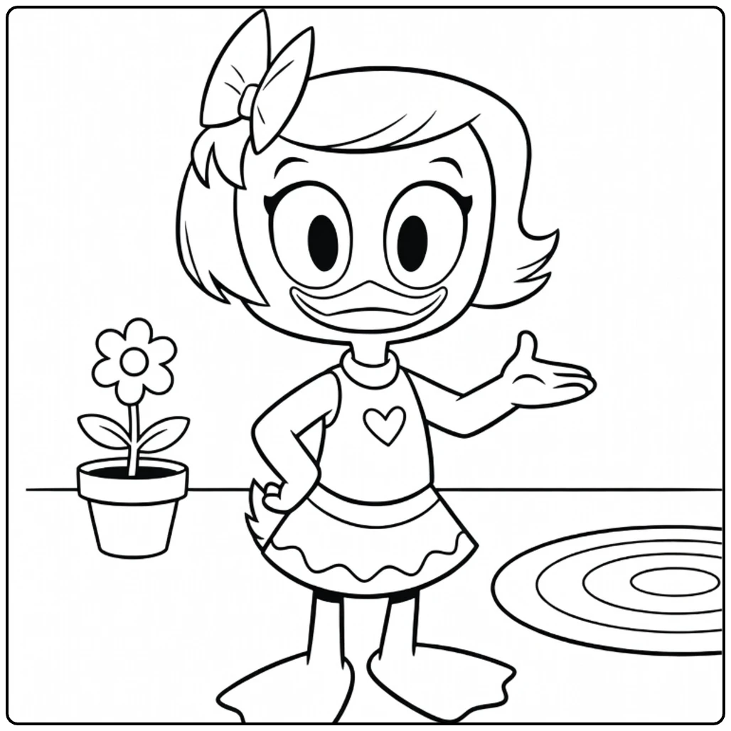 Webby Vanderquack coloring page of cute cartoon duck